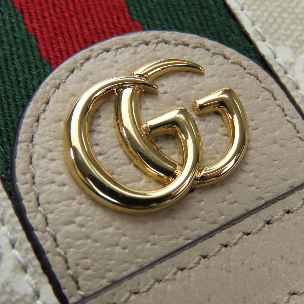 GUCCI Bifold Wallet 598662 GG Supreme canvas, leather Greige type Offidia GG Women Used Authentic