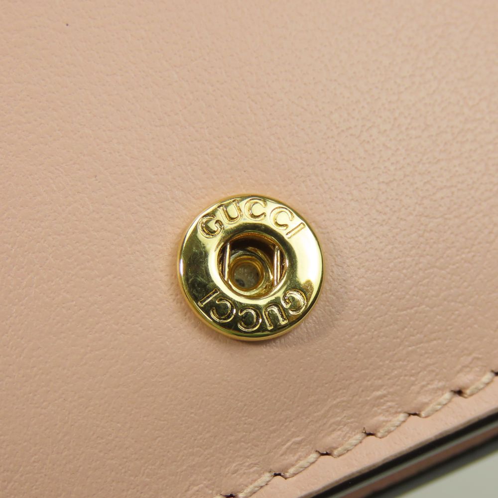 GUCCI Bifold Wallet 723786 leather pink Women Used Authentic