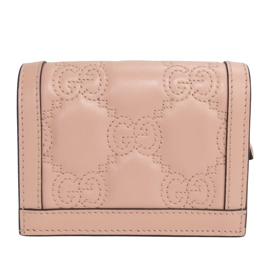 GUCCI Bifold Wallet 723786 leather pink Women Used Authentic