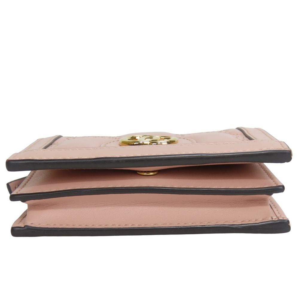 GUCCI Bifold Wallet 723786 leather pink Women Used Authentic