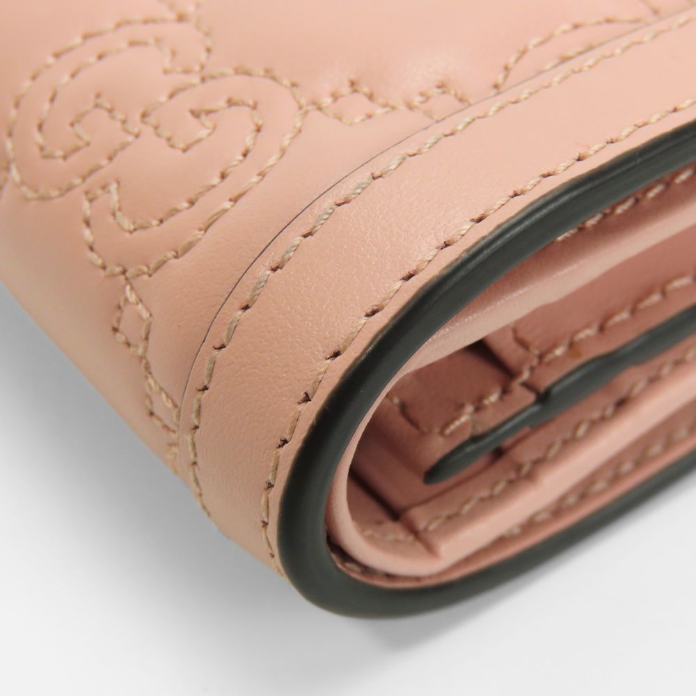 GUCCI Bifold Wallet 723786 leather pink Women Used Authentic