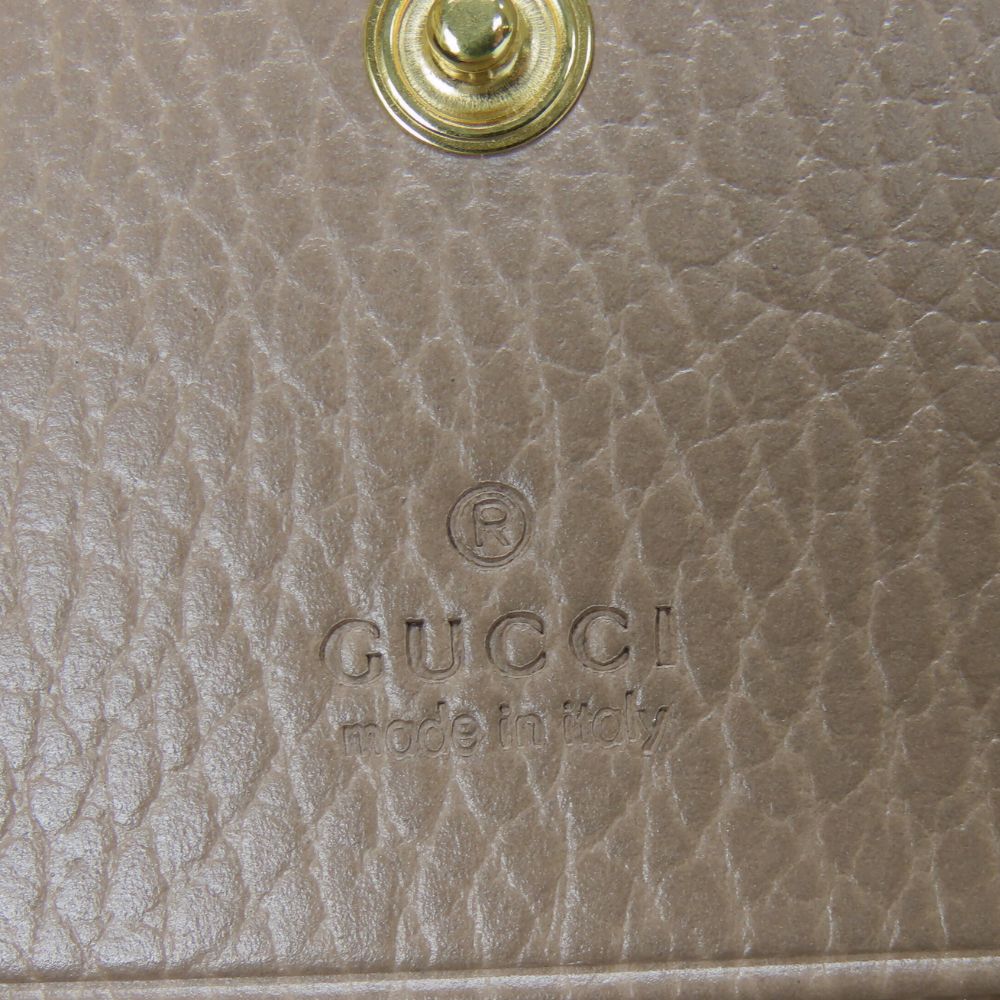 GUCCI Bifold Wallet 658610 GG Supreme canvas, leather Two-tone color (beige) GG Marmont Women Used Authentic