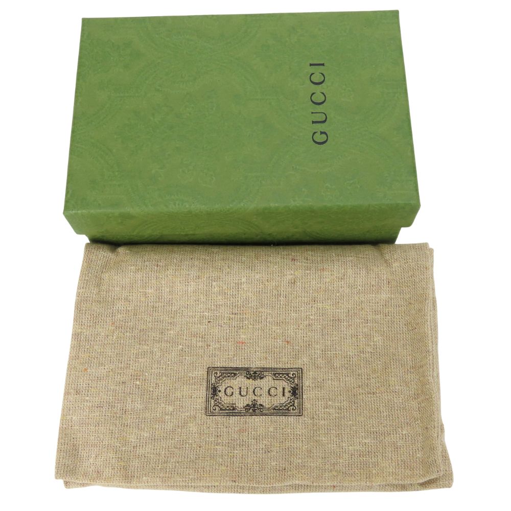 GUCCI Bifold Wallet 658610 GG Supreme canvas, leather Two-tone color (beige) GG Marmont Women Used Authentic
