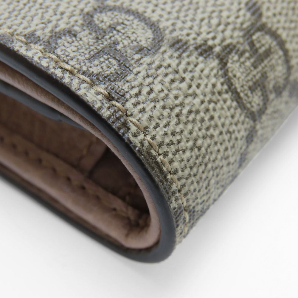 GUCCI Bifold Wallet 658610 GG Supreme canvas, leather Two-tone color (beige) GG Marmont Women Used Authentic