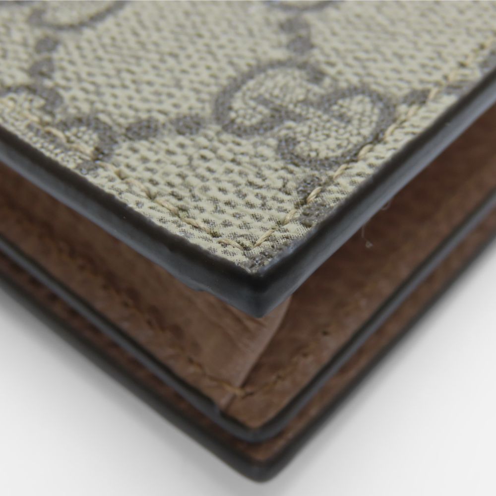 GUCCI Bifold Wallet 658610 GG Supreme canvas, leather Two-tone color (beige) GG Marmont Women Used Authentic