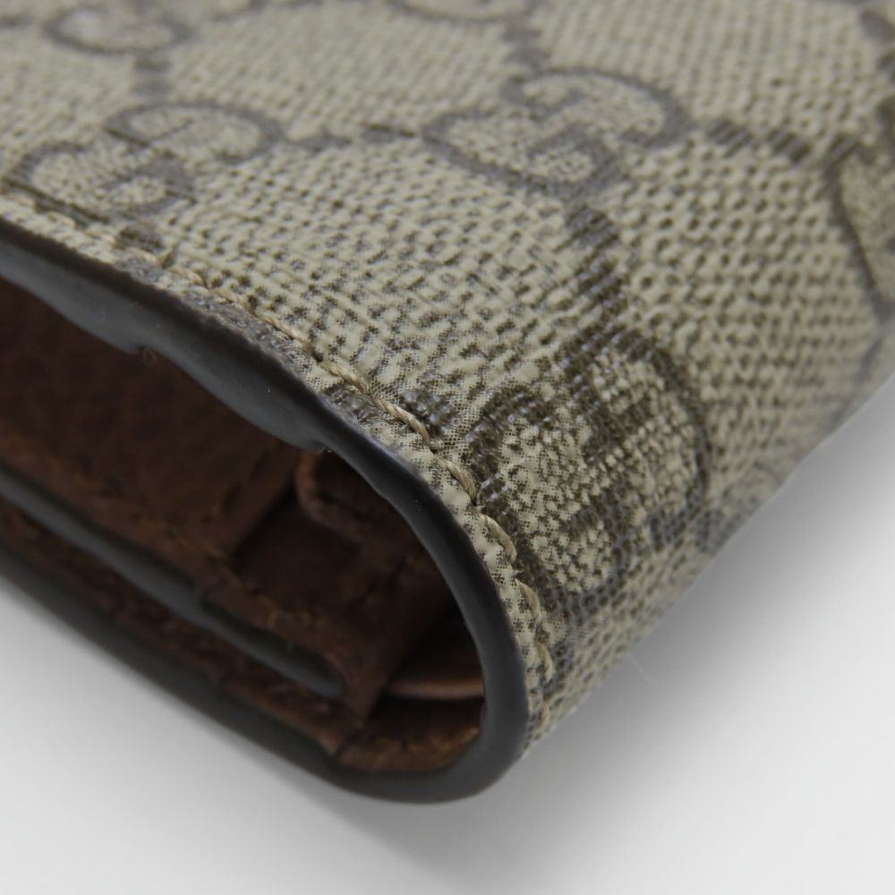 GUCCI Bifold Wallet 658610 GG Supreme canvas, leather Two-tone color (beige) GG Marmont Women Used Authentic