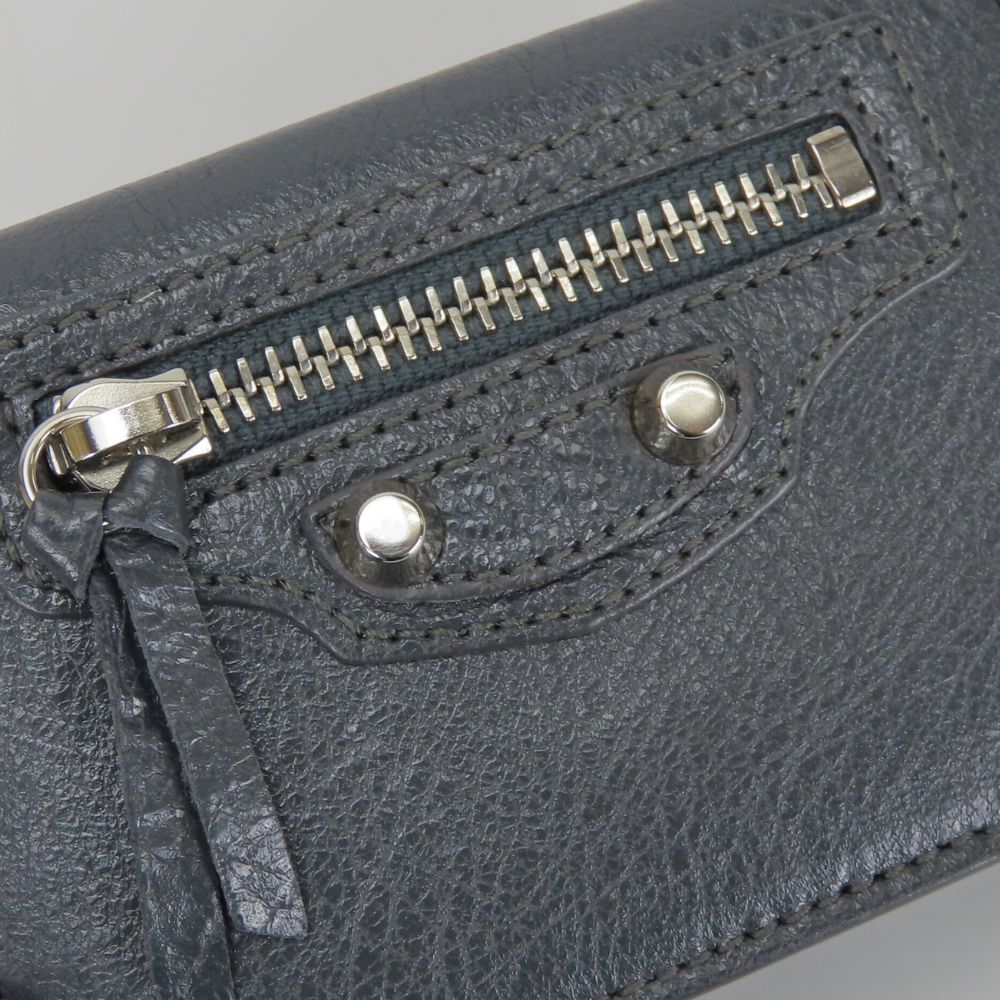 BALENCIAGA Tri-fold wallet 477455 leather gray