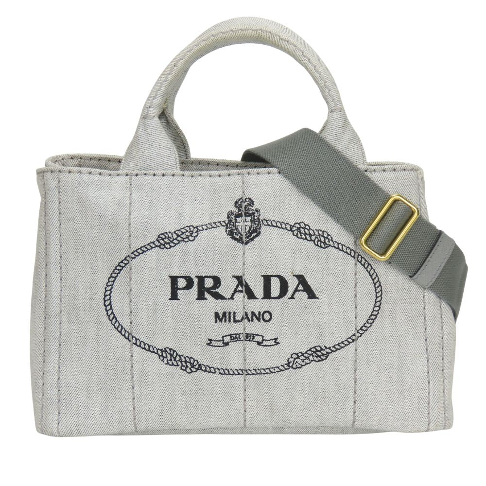 PRADA Handbag 1BG439 canvas gray CANAPA Canapa