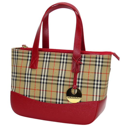 BURBERRY Handbag canvas Red Nova Check