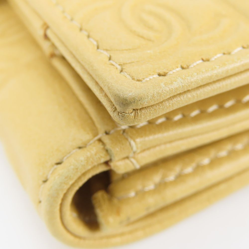 CHANEL Bifold Wallet lambskin beige icon