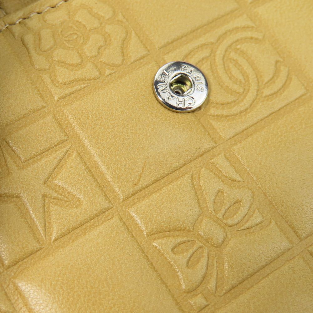 CHANEL Bifold Wallet lambskin beige icon