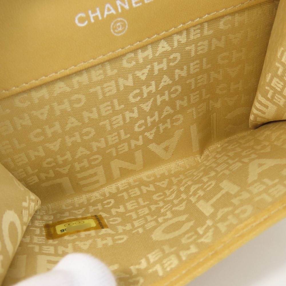 CHANEL Bifold Wallet lambskin beige icon