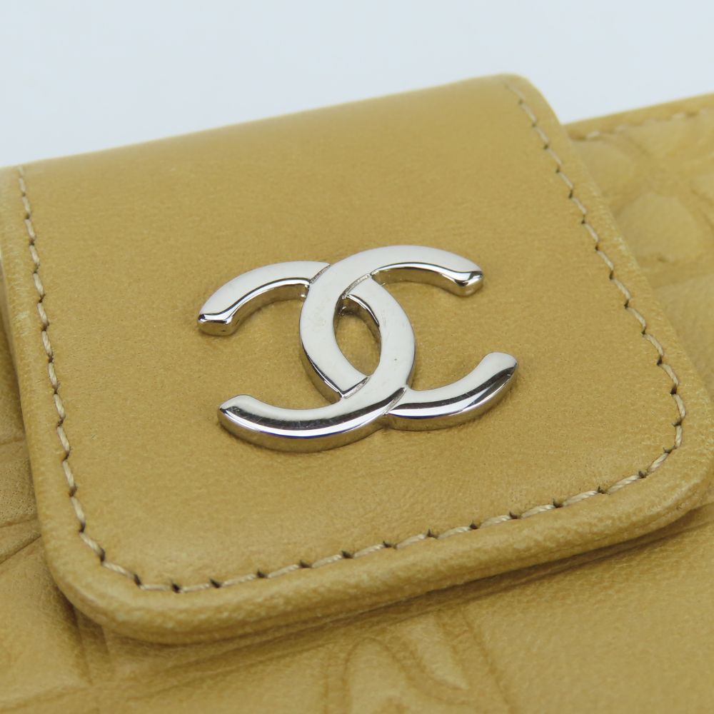 CHANEL Bifold Wallet lambskin beige icon