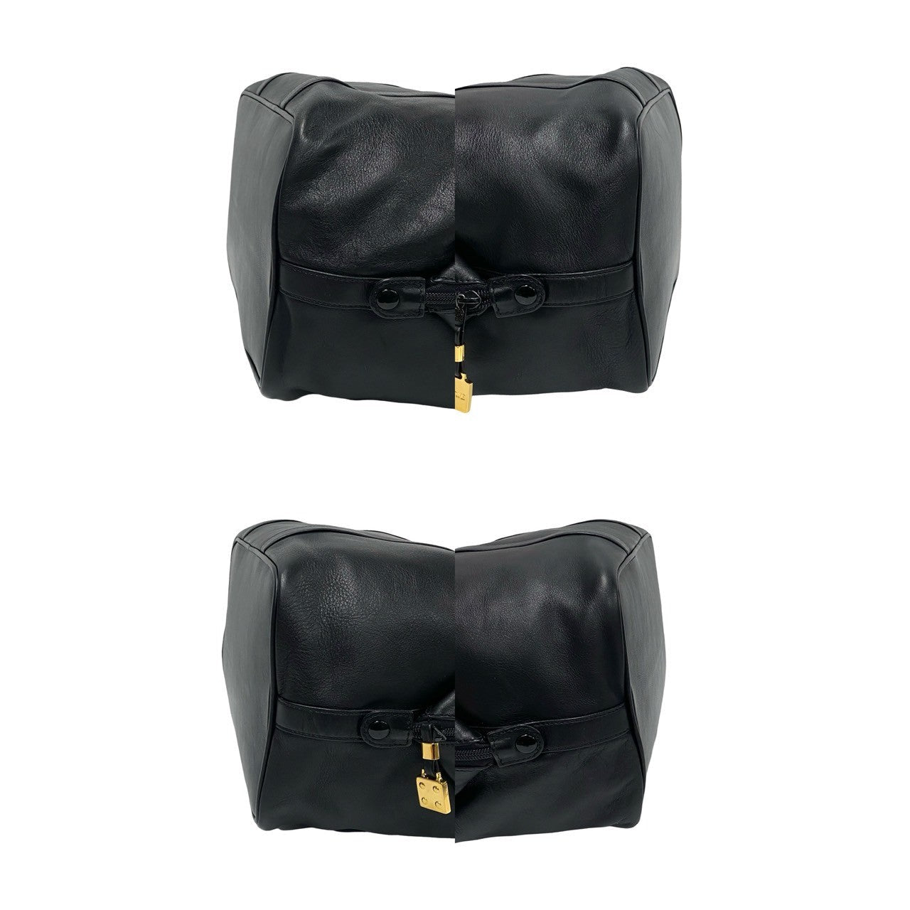 LOEWE Handbag leather black Anagram logo Women Used Authentic