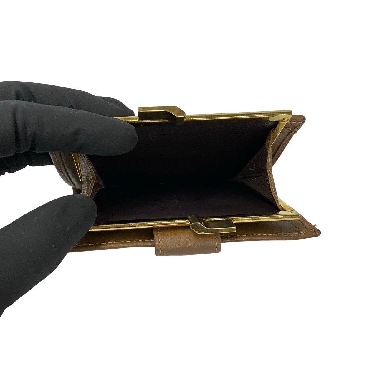 Dior Bifold Wallet Leather, PVC Brown Honeycomb Pattern Women Used Authentic