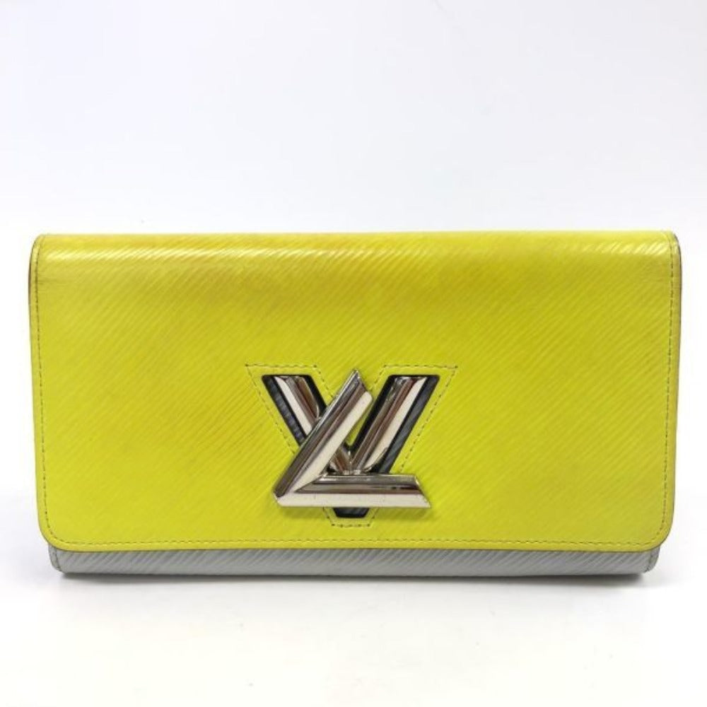 LOUIS VUITTON Long Wallet Purse leather Yellow type Epi Portefeuille twist