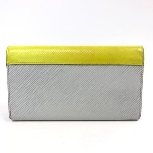 LOUIS VUITTON Long Wallet Purse leather Yellow type Epi Portefeuille twist