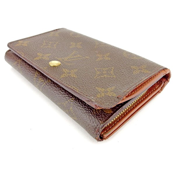 LOUIS VUITTON Long Wallet Purse M61730 Brown beige gold Portonebi Tresol