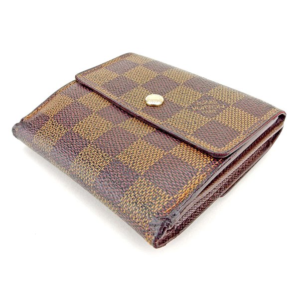 LOUIS VUITTON Bifold Wallet N61654 Brown beige gold Portefeuille Elise