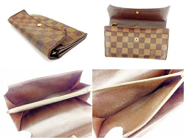 LOUIS VUITTON Long Wallet Purse N61725 Ebene Pochette Porto Monécredi
