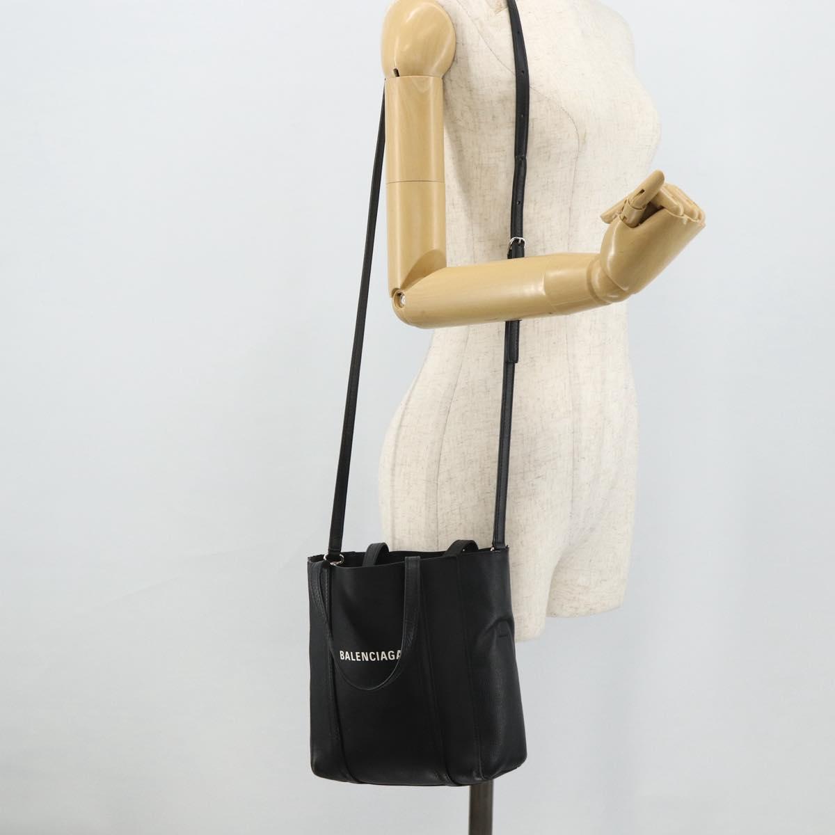 BALENCIAGA Two Way Mini Tote Bag Black Silver