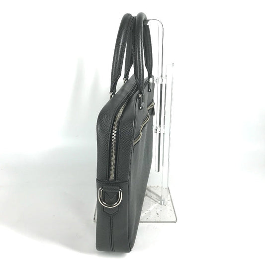 LOUIS VUITTON Business bag M30643 Taiga Leather black Taiga PortoDocument Business PDV mens Secondhand Authentic