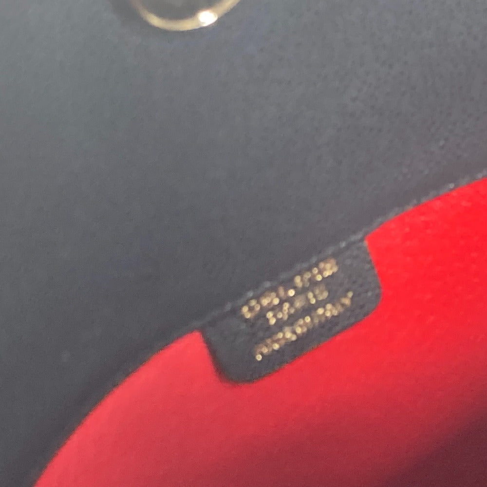 CELINE Shoulder Bag leather black vintage logo Women Used Authentic
