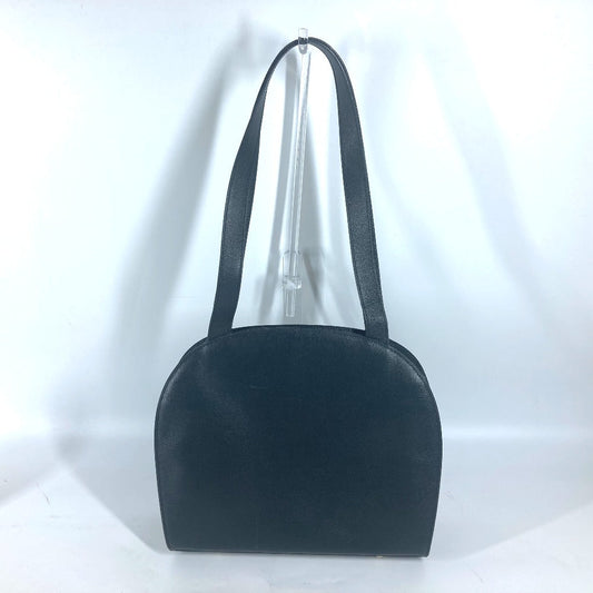 CELINE Shoulder Bag leather black vintage logo Women Used Authentic