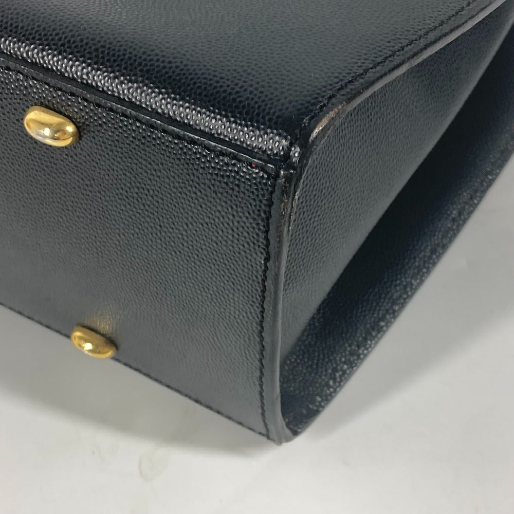 CELINE Shoulder Bag leather black vintage logo Women Used Authentic