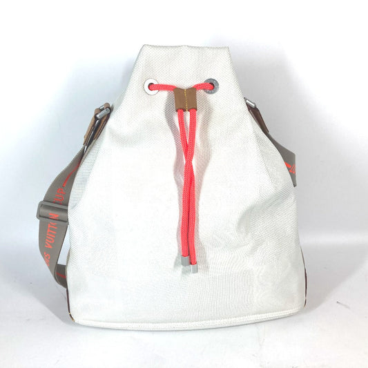 LOUIS VUITTON Shoulder Bag M80634 canvas white Damier Jean Volunteer Drawstring Bag Women Used Authentic