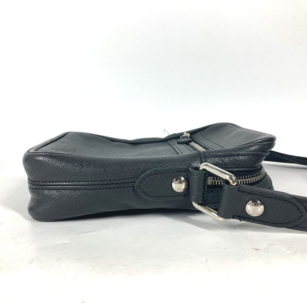 LOUIS VUITTON Shoulder Bag M32462 Taiga Leather black Taiga Dimitri mens Used Authentic
