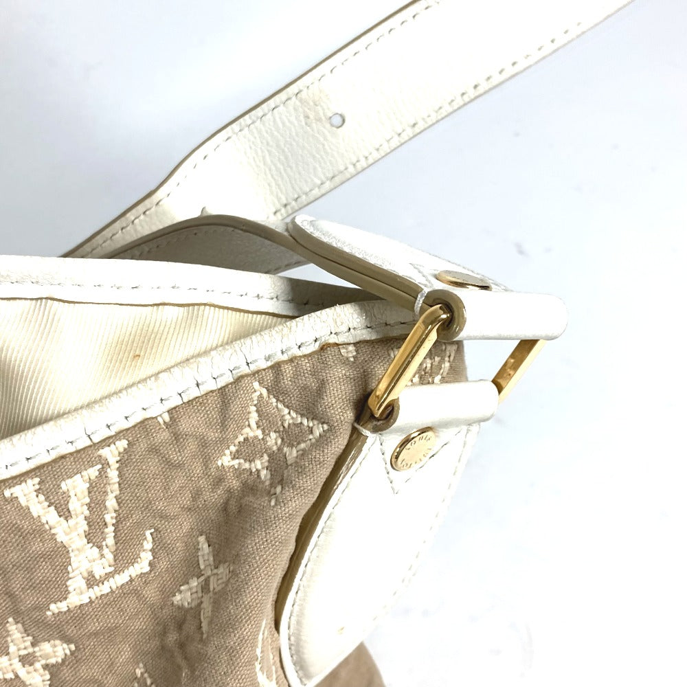 LOUIS VUITTON Shoulder Bag M93499 Cotton, Leather beige Monogram Sabia Buzzus PM Women Used Authentic