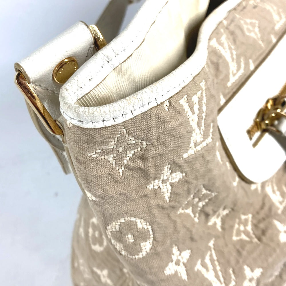 LOUIS VUITTON Shoulder Bag M93499 Cotton, Leather beige Monogram Sabia Buzzus PM Women Used Authentic