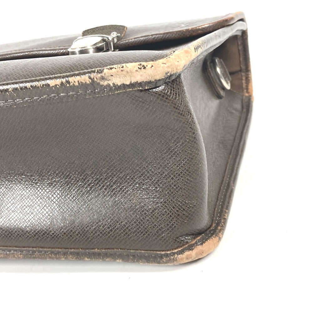 LOUIS VUITTON Business bag M32618 Taiga Leather Brown Taiga Anton mens Used Authentic