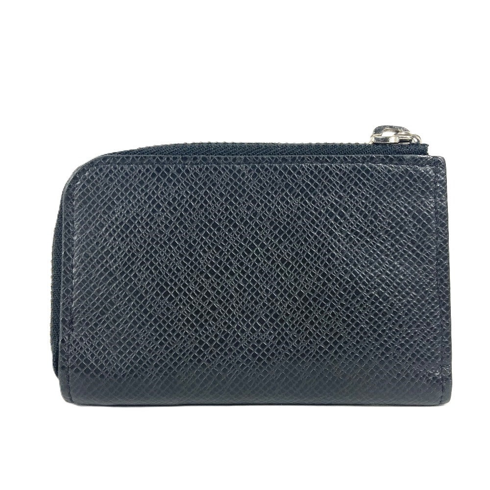 LOUIS VUITTON Coin case M63375 Taiga Leather black Taiga Portemonejour mens(Unisex) Used Authentic