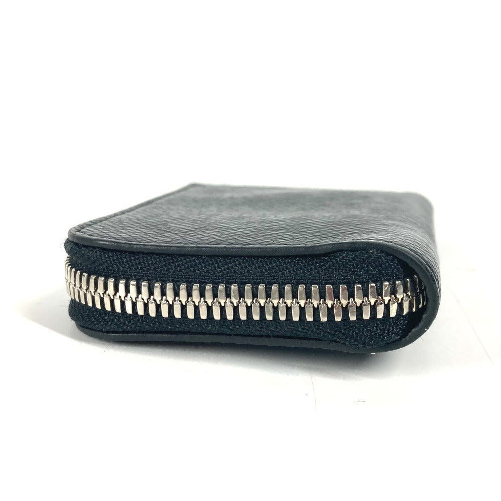 LOUIS VUITTON Coin case M63375 Taiga Leather black Taiga Portemonejour mens(Unisex) Used Authentic
