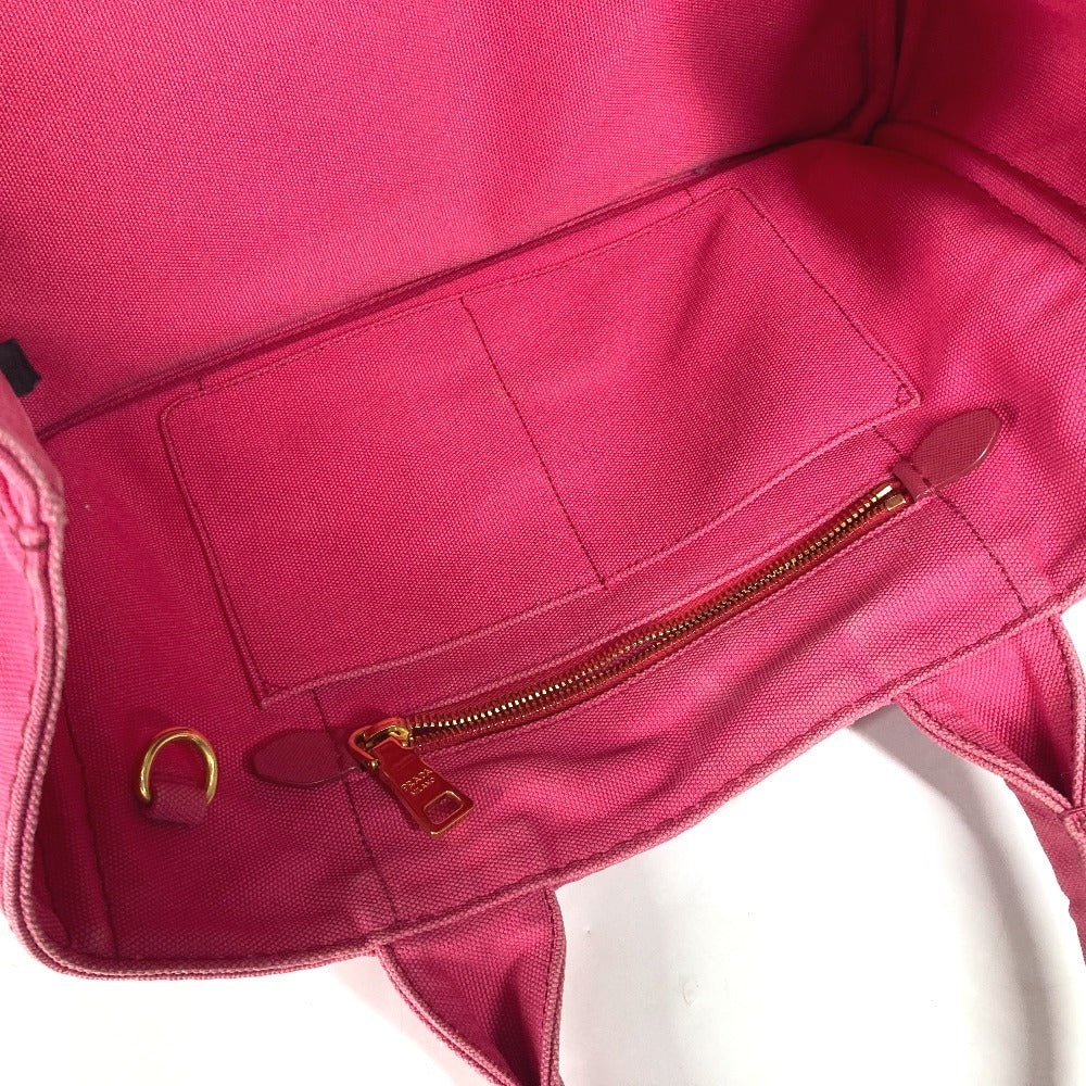 PRADA Tote Bag canvas pink Canapa logo Women Used Authentic