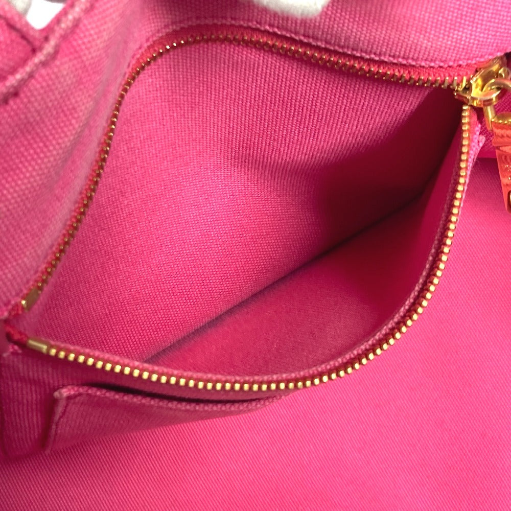 PRADA Tote Bag canvas pink Canapa logo Women Used Authentic