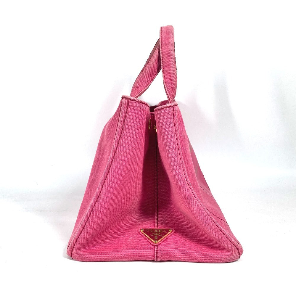 PRADA Tote Bag canvas pink Canapa logo Women Used Authentic