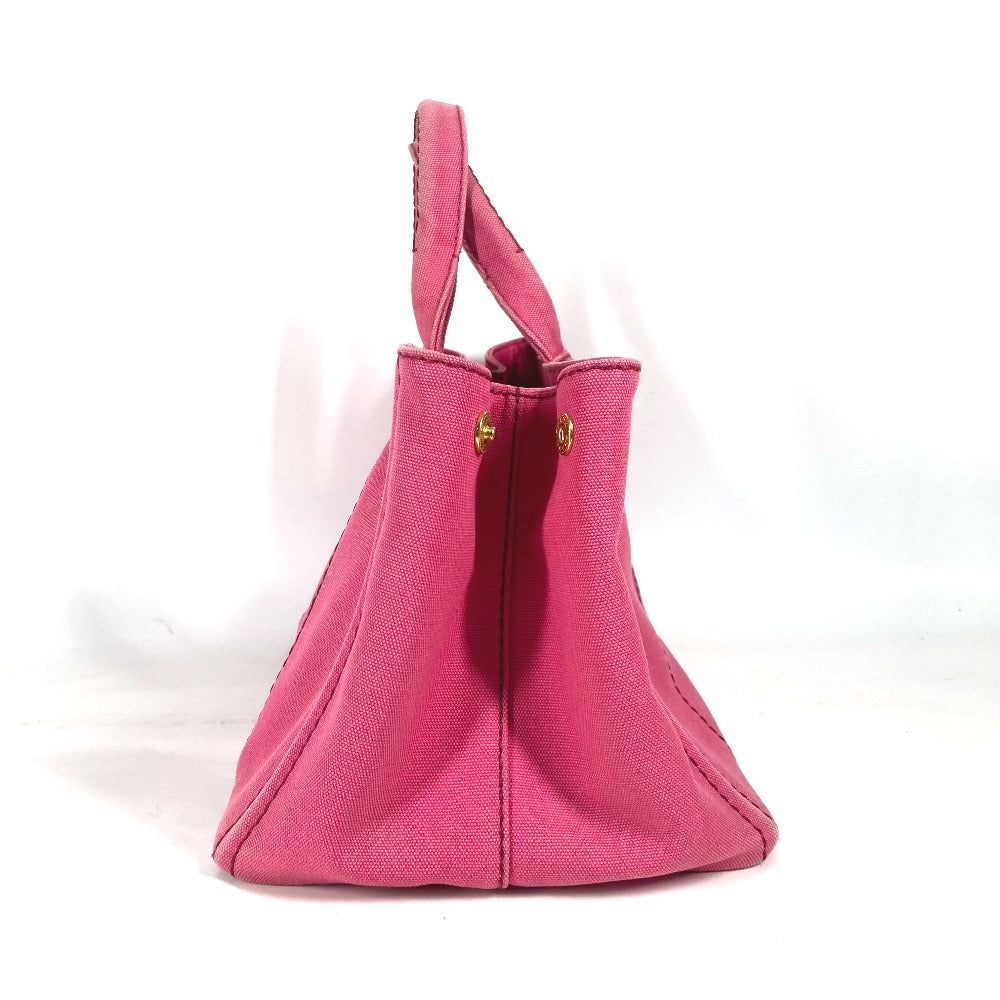 PRADA Tote Bag canvas pink Canapa logo Women Used Authentic
