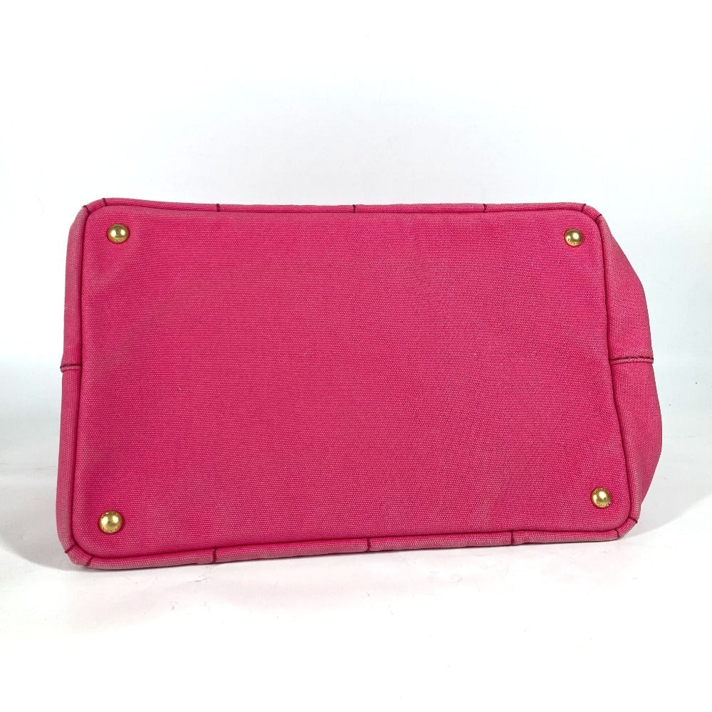 PRADA Tote Bag canvas pink Canapa logo Women Used Authentic