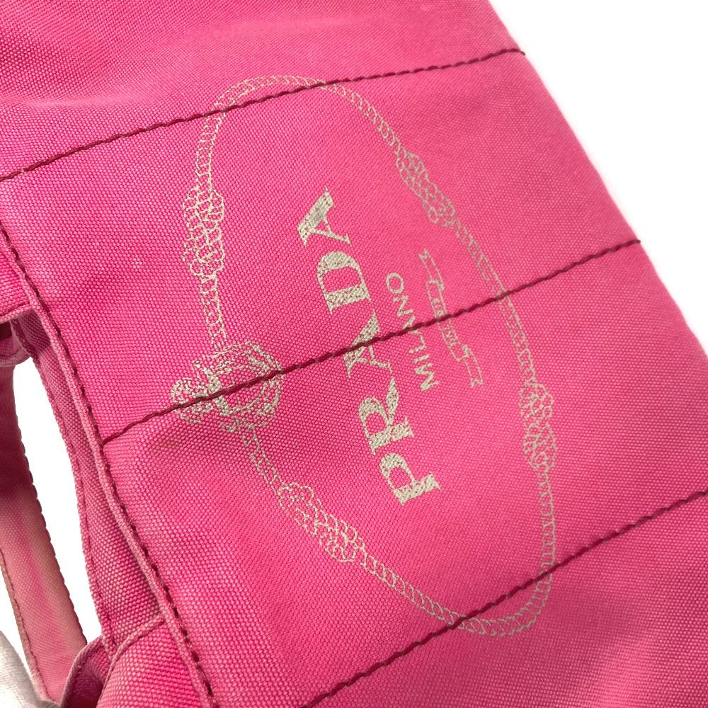 PRADA Tote Bag canvas pink Canapa logo Women Used Authentic