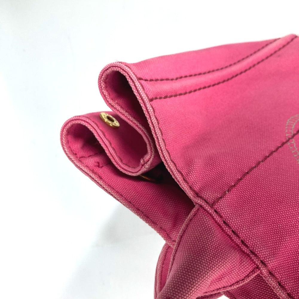 PRADA Tote Bag canvas pink Canapa logo Women Used Authentic