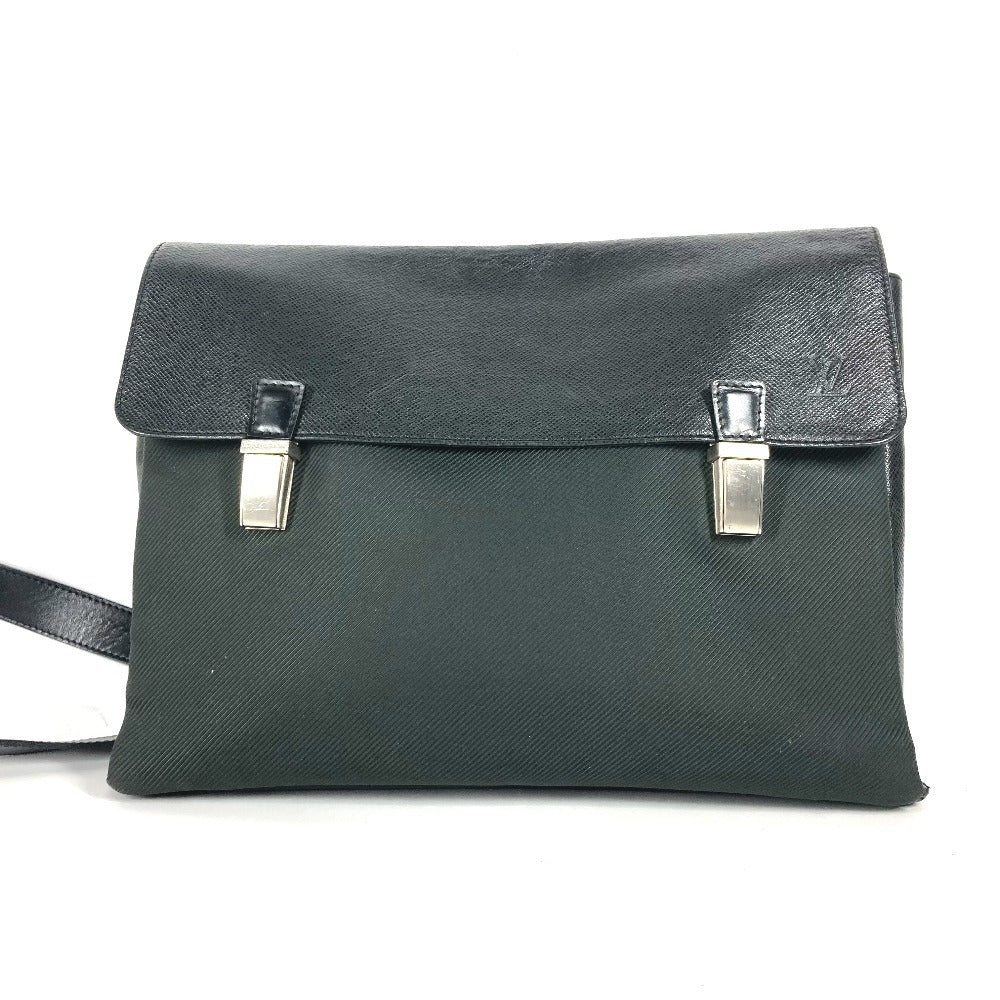 LOUIS VUITTON Shoulder Bag M30882 Nylon, Taiga Leather green Taiga Saratov GM Women Used Authentic