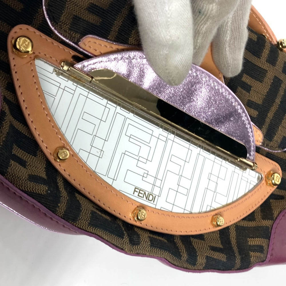 FENDI Handbag Canvas / leather Brown vintage Zucca logo