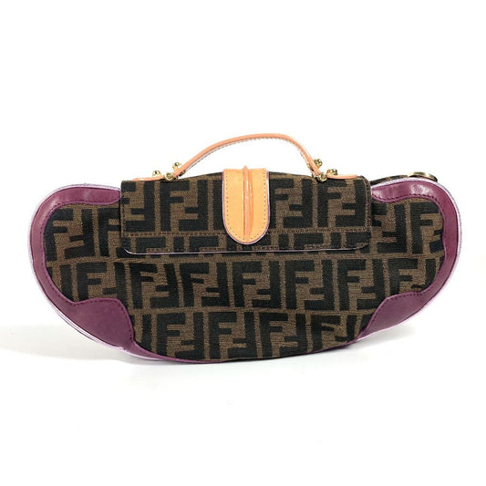 FENDI Handbag Canvas / leather Brown vintage Zucca logo