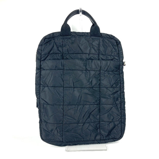 PRADA Handbag Nylon black quilting Triangle logo plate