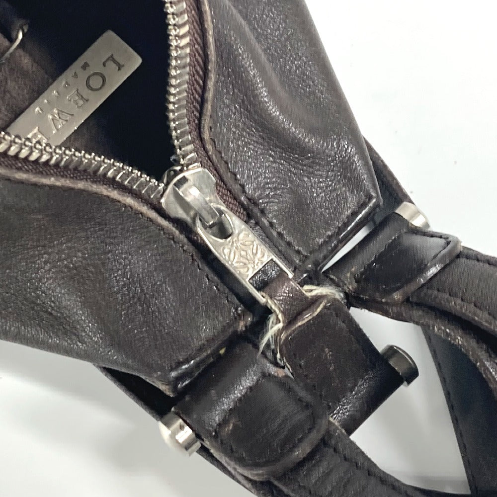 LOEWE Backpack leather Brown Anagram logo Anton unisex(Unisex) Used Authentic