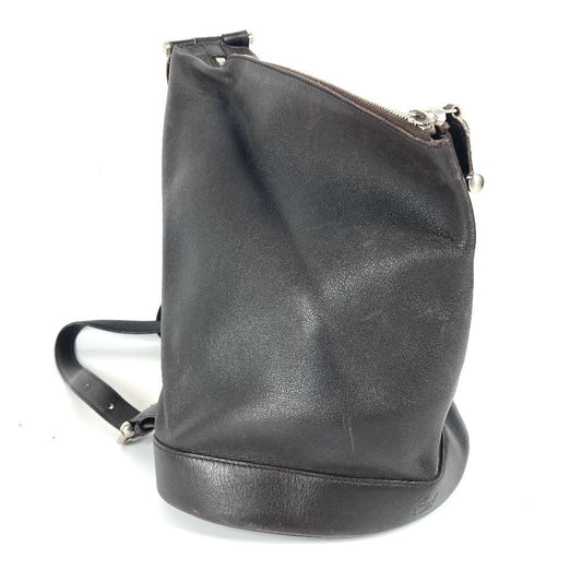 LOEWE Backpack leather Brown Anagram logo Anton unisex(Unisex) Used Authentic