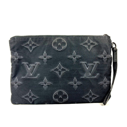 LOUIS VUITTON Clutch bag M80142 Nylon black Monogram Reversible A4 Pochette unisex(Unisex) Used Authentic